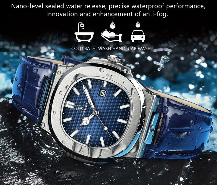 Classic men's accessory: durable stainless steel quartz wristwatch with a precise movement.