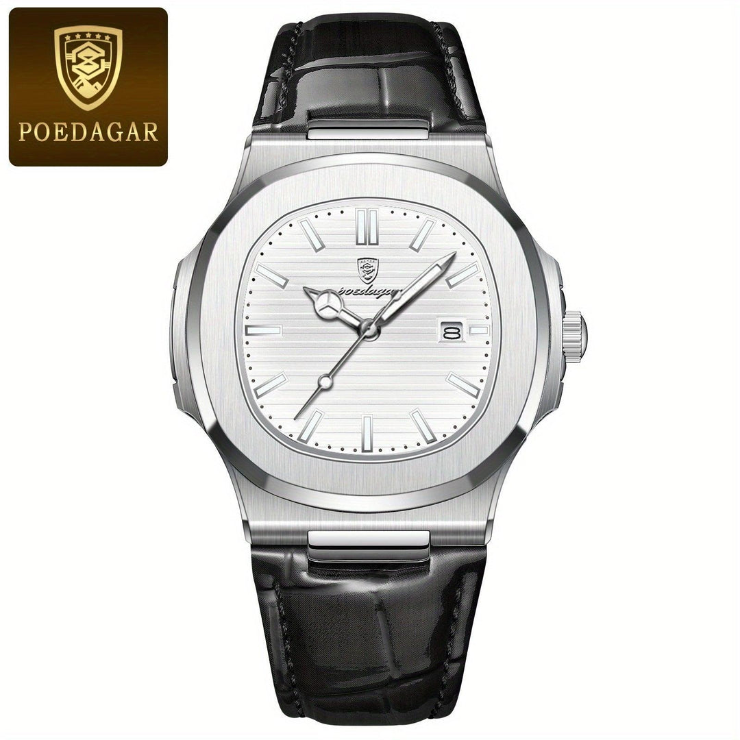 ValorLuxe men's watch, a robust stainless steel quartz timepiece for discerning gentlemen.