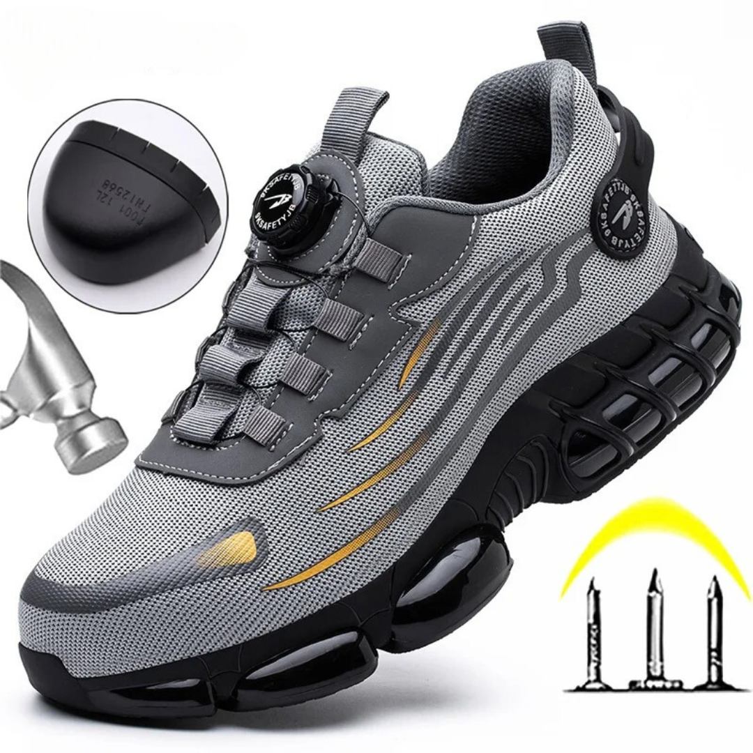 Rugged men's steel toe safety shoes, durable & comfortable for all-day work protection.