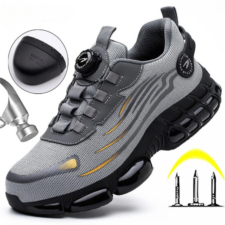 Rugged men's steel toe safety shoes, durable & comfortable for all-day work protection.