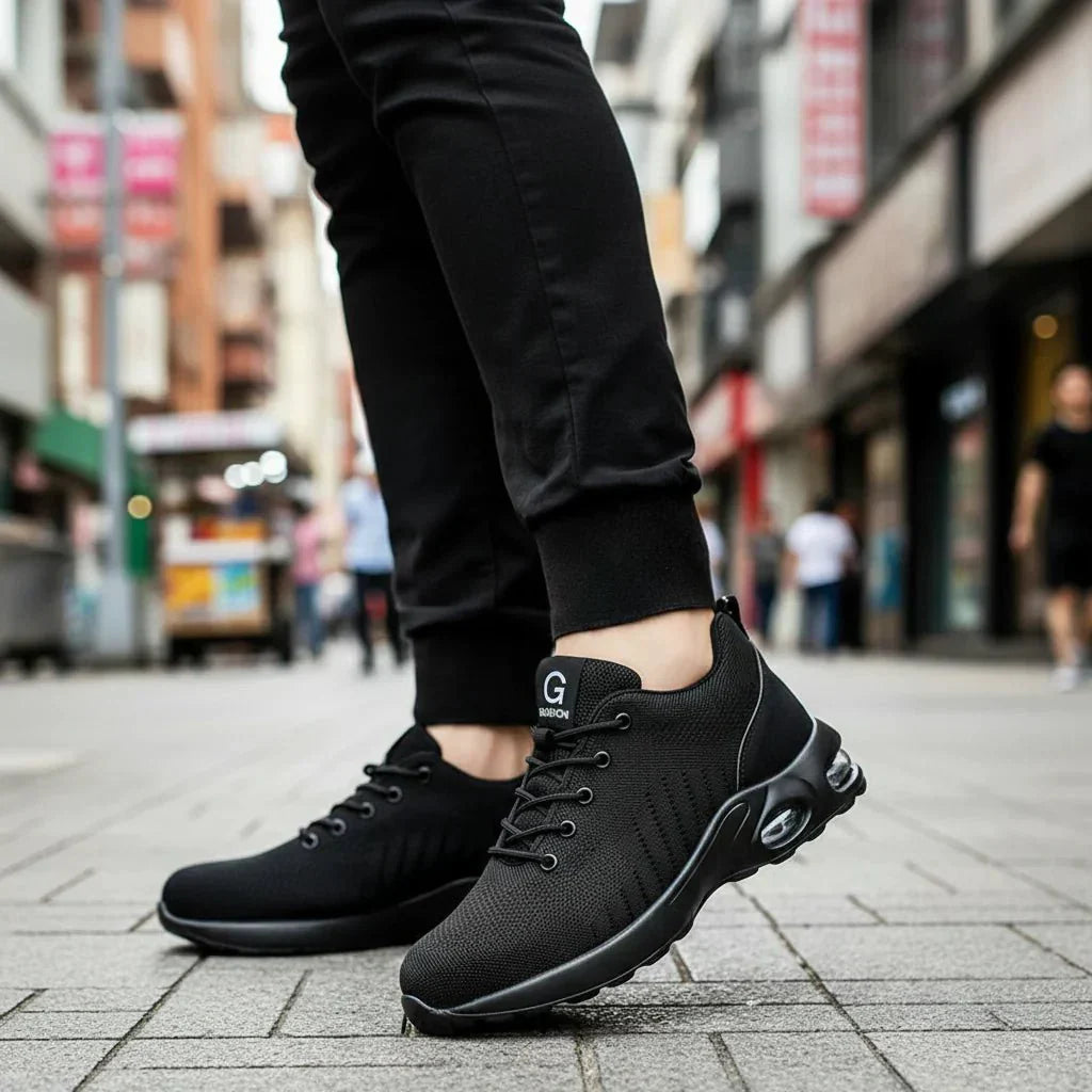 Men's durable steel toe work boots for ultimate protection. Ideal non-slip safety footwear for construction & industrial tasks.