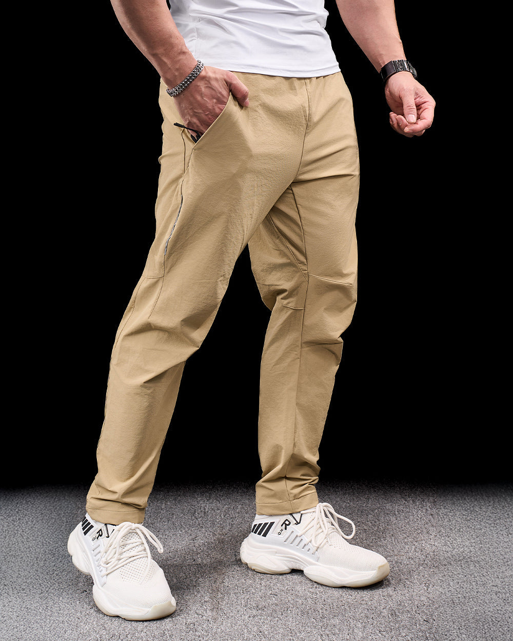 Men's durable stretch adventure pants for hiking. Quick-dry & comfortable outdoor exploration gear.