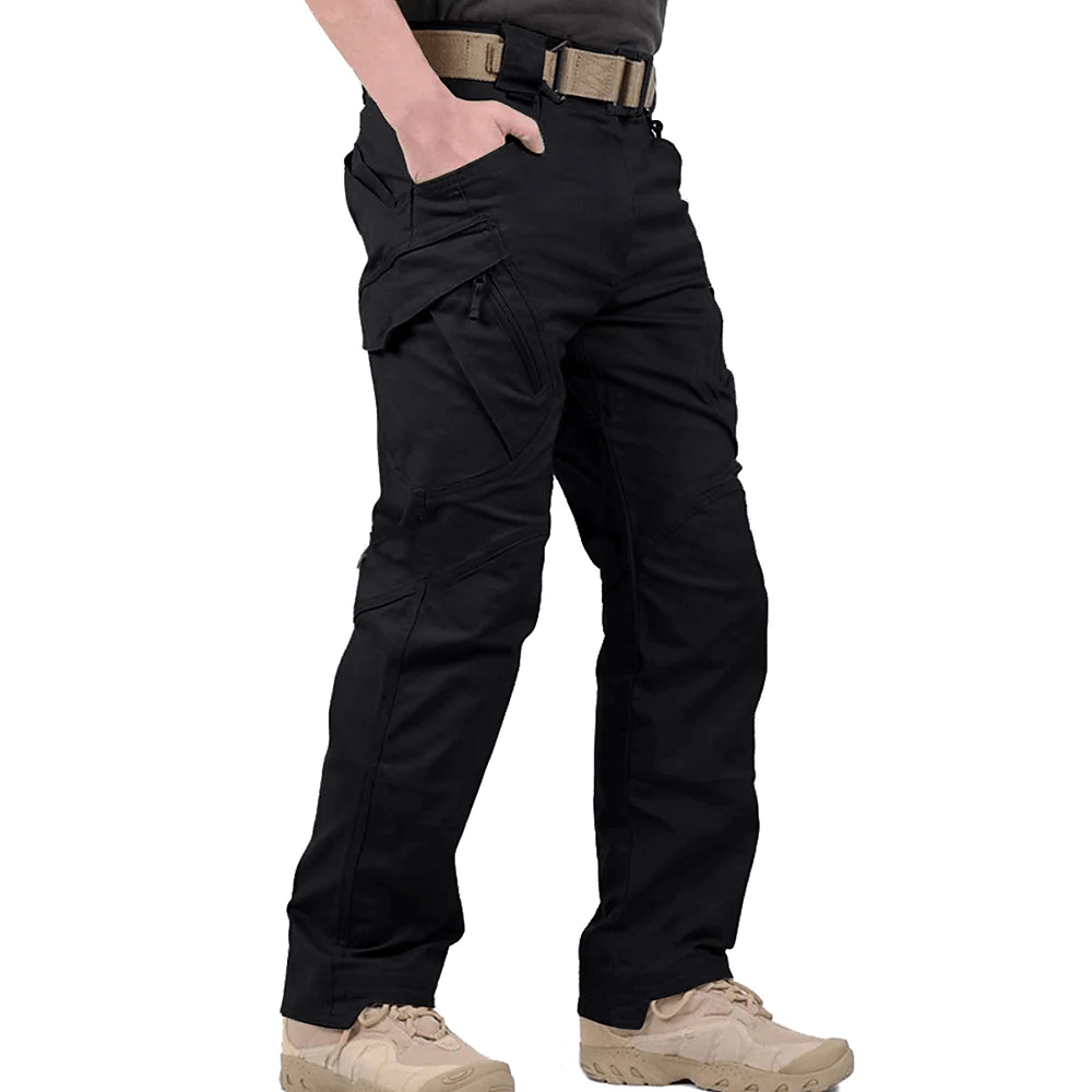 Men's utility cargo trousers with stretch fabric, durable for hiking & outdoor travel.