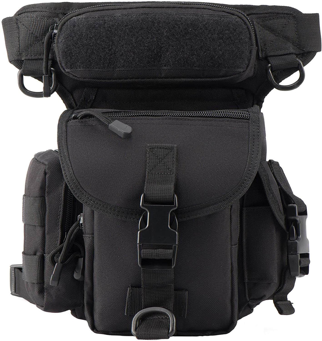Secure men's tactical utility pouch, a water-resistant drop leg bag with spacious compartments.