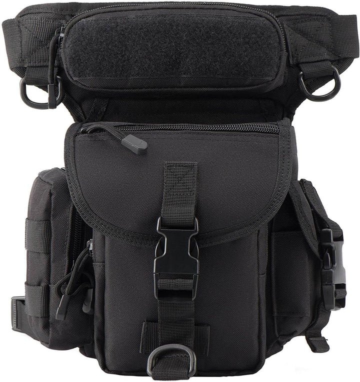 Secure men's tactical utility pouch, a water-resistant drop leg bag with spacious compartments.