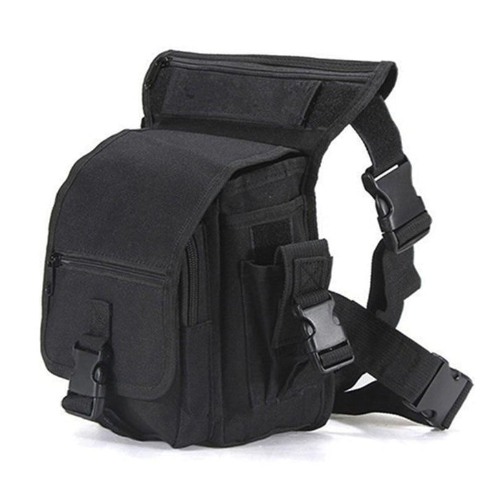 Durable men's tactical bag, water-resistant drop leg design for secure carry during outdoor activities.