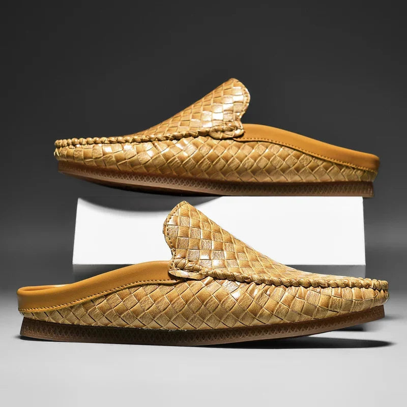 Khaki Durabreeze men's slip-on loafers. Woven design offers breathability, comfort & durable everyday style.