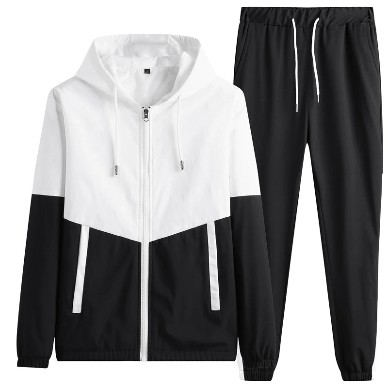 Fashionable men's dual-tone tracksuit, combining style and comfort for everyday wear.