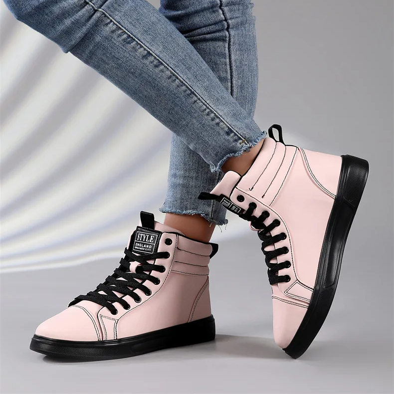 Men's high-top sneakers, dynamic bold aesthetic, offering supreme comfort for street fashion.