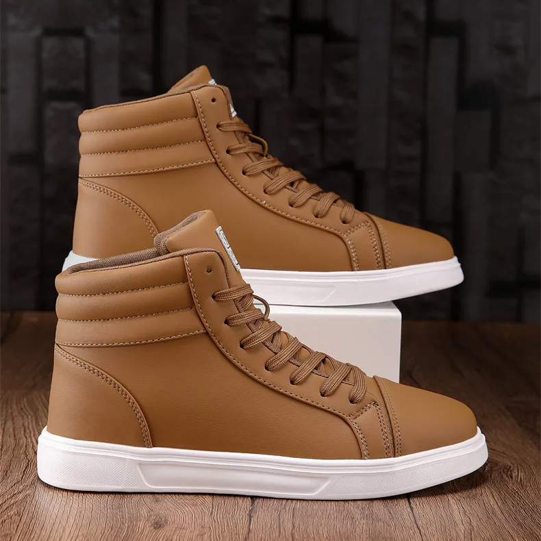Men's high-top sneakers, durable sole, dynamic bold design for long-lasting casual comfort.