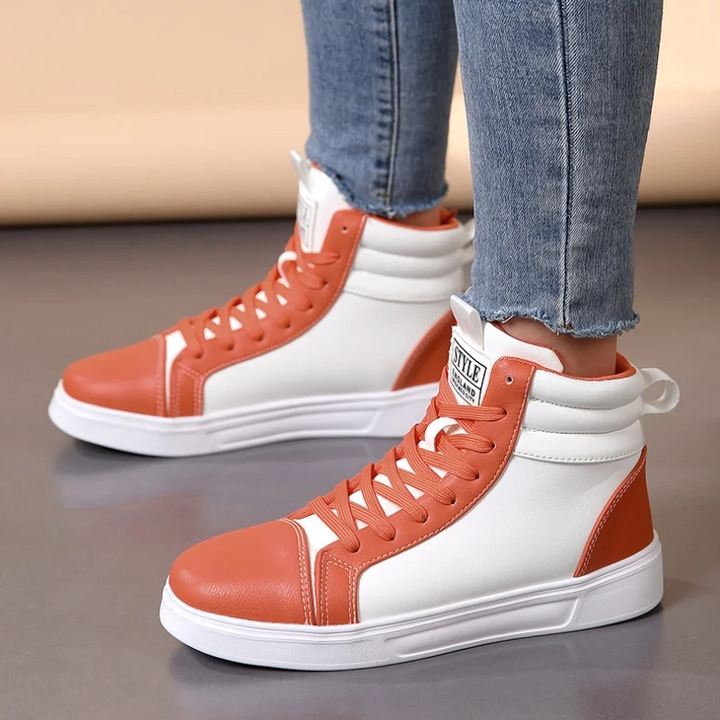 Men's high-top sneakers, shock-absorbing, dynamic bold design, comfortable for athletic footwear.