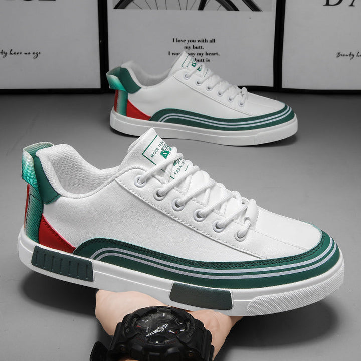 Lace-up mens street sneakers with dynamic design. Comfortable casual footwear for everyday urban style.