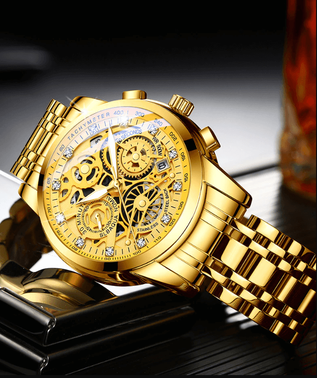 Elegant men's mechanical watch, the Eclipse automatic skeleton, an ideal luxury gift for him.