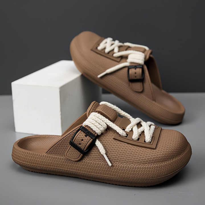 Stylish men's Eclipse laced clogs with customizable fit, ideal for casual outfits.