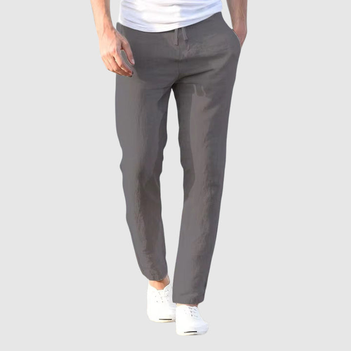 Relaxed fit men's comfort pants, showcasing a loose, effortless silhouette, perfect for summer casual wear.