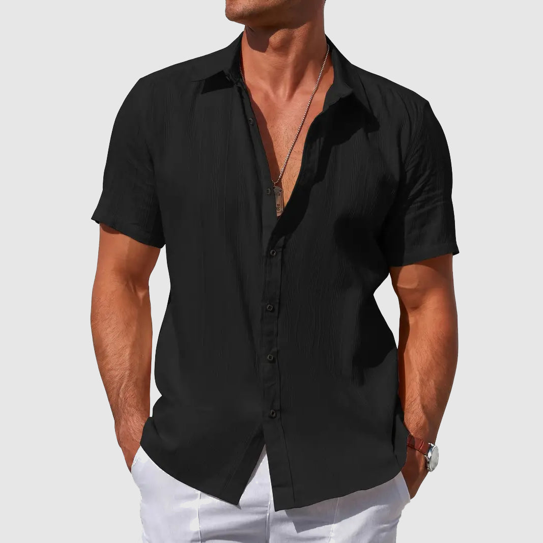 Stylish men's casual short-sleeve summer top. Relaxed fit for effortless everyday fashion & warm weather style.