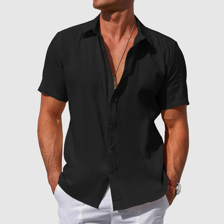 Stylish men's casual short-sleeve summer top. Relaxed fit for effortless everyday fashion & warm weather style.