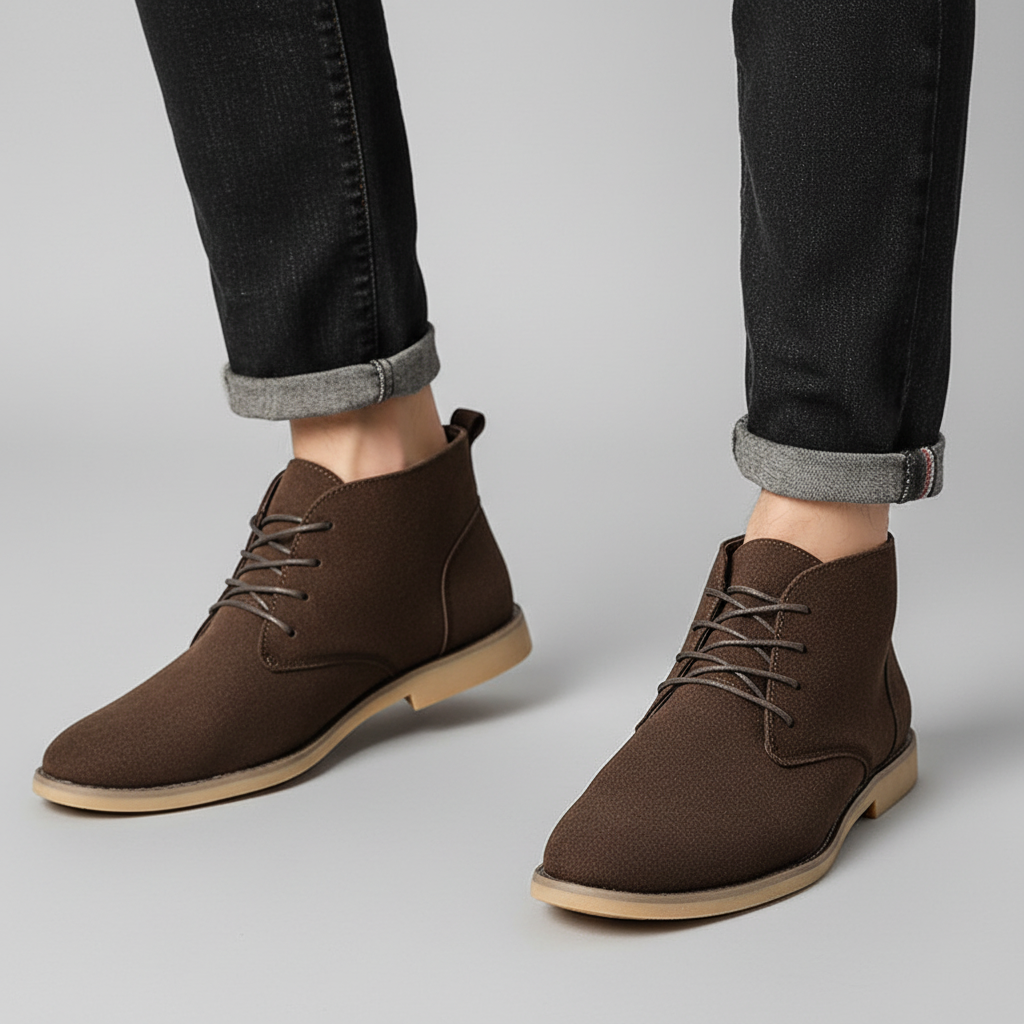 Ivan men's elegant black lace-up boots, comfortable and stylish ankle footwear.