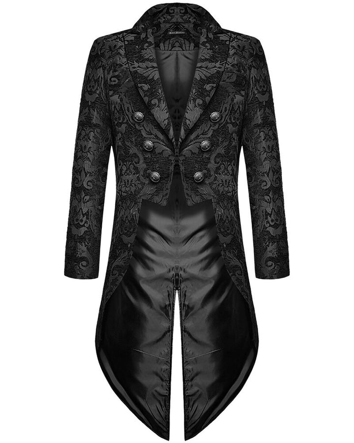Men's elegant black gothic tailored jacket. Perfect for formal wear, themed parties & unique fashion statements.