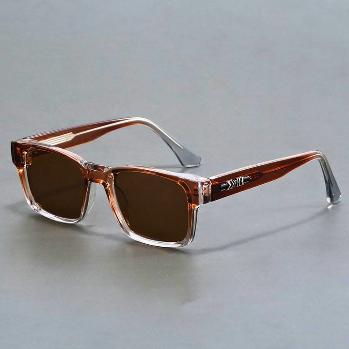 Stylish men's blue gradient lens sunglasses, offering UV400 protection & anti-glare.