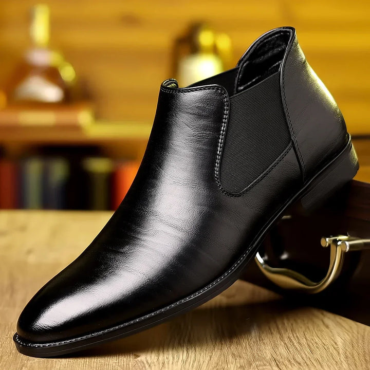 Stylish men's blue formal dress shoes offering superior comfort, cushioning, & a reliable non-slip grip for all-day wear.