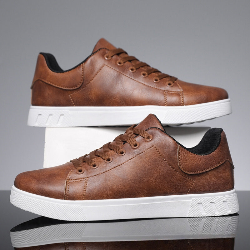 Comfortable brown men's sneakers, ideal for casual everyday style, walking, and versatile fashion.
