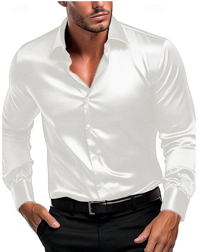 Timeless men's long sleeve dress shirt featuring an elegant Italian collar, perfect for business and formal fashion.