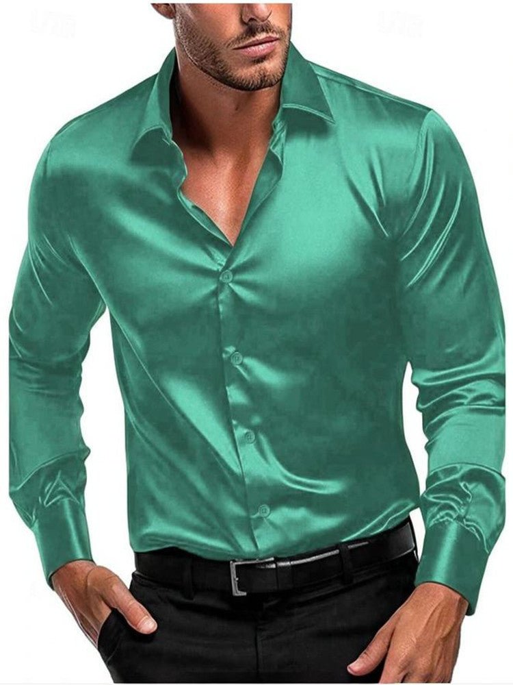 Elegant men's long sleeve dress shirt with a classic Italian collar. Perfect for timeless formal and business wear.