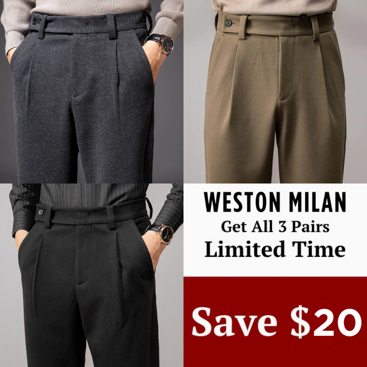 Men's elegant pleated comfort trousers, wrinkle-resistant fabric, a staple for men's fashion.