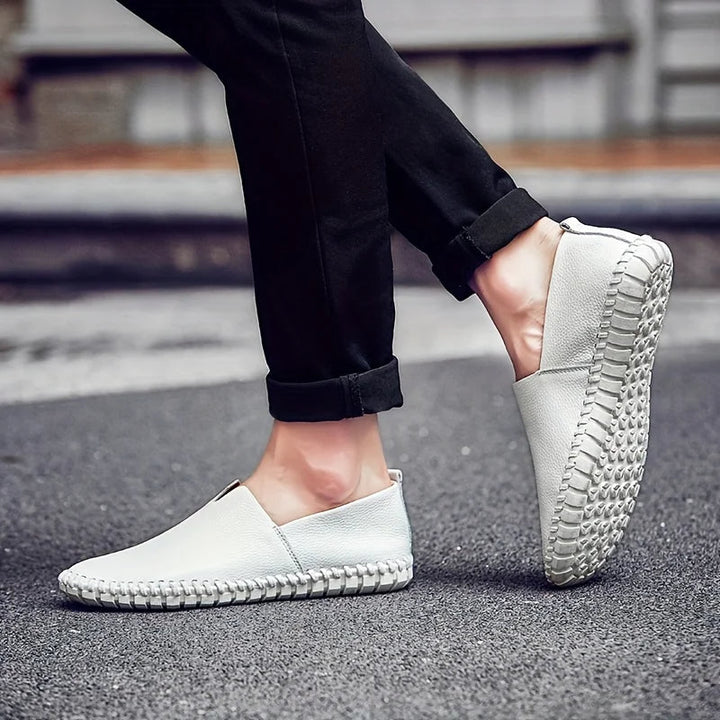 Timeless men's slip-on loafers, elegant and comfortable for both casual and formal dress. Versatile footwear.
