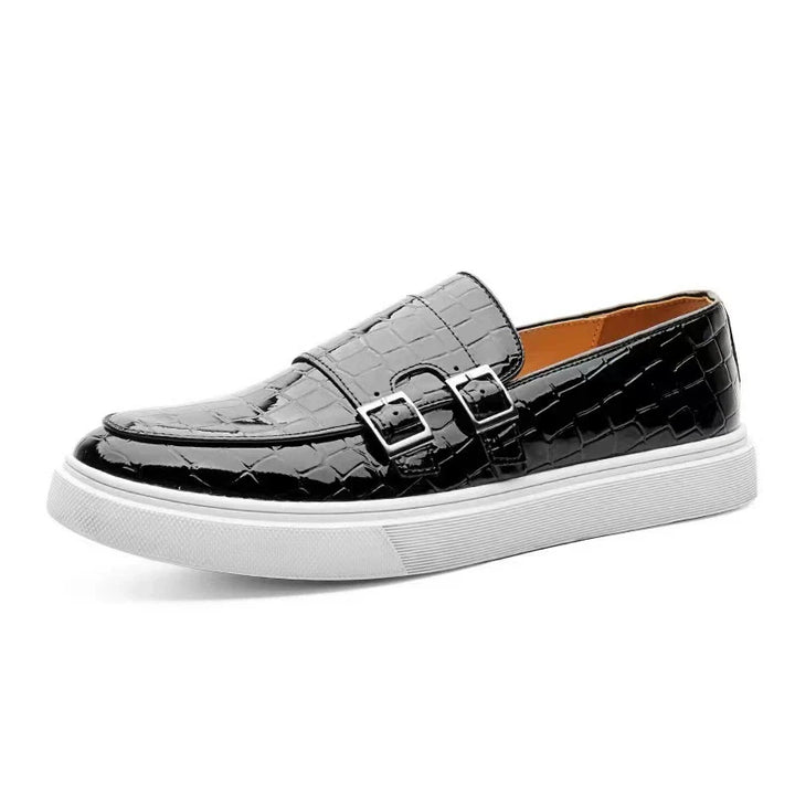 Comfortable men's casual slip-on loafers with cushioned platform sole. Classic style and easy to wear men's footwear.