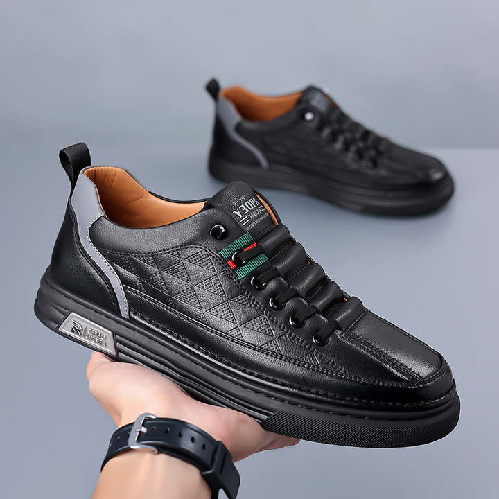 Modern men's fashion sneakers, geometric design for an elegant, comfortable, everyday style.