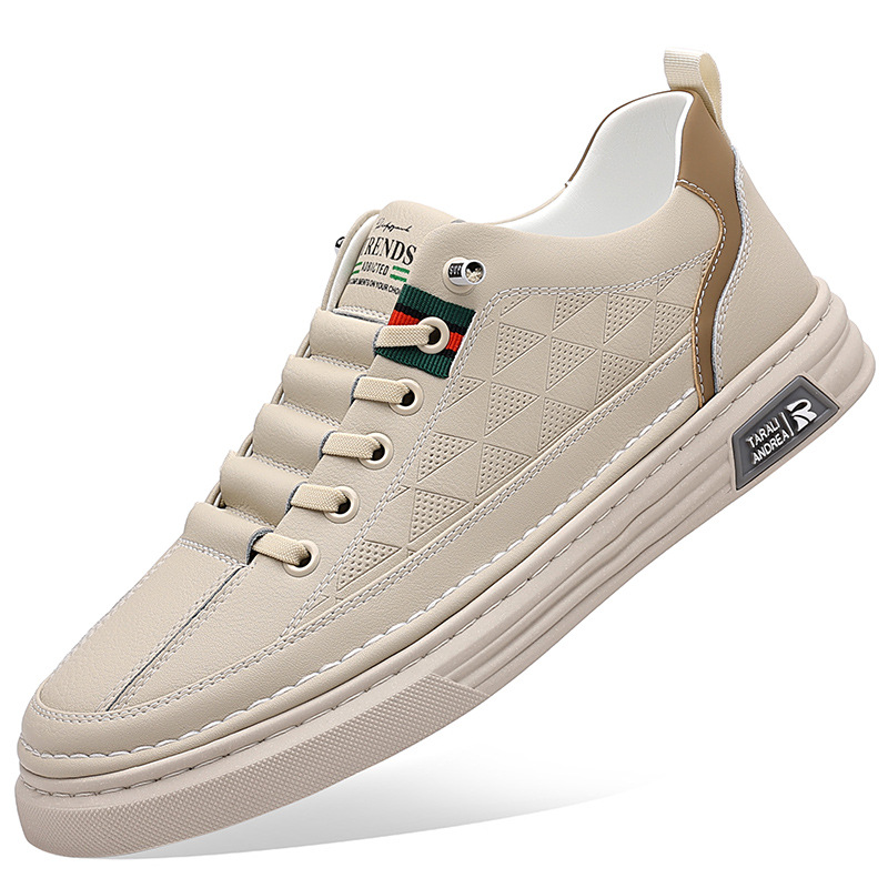 Distinctive men's everyday sneakers, geometric pattern, offering elegant comfort for casual outings.