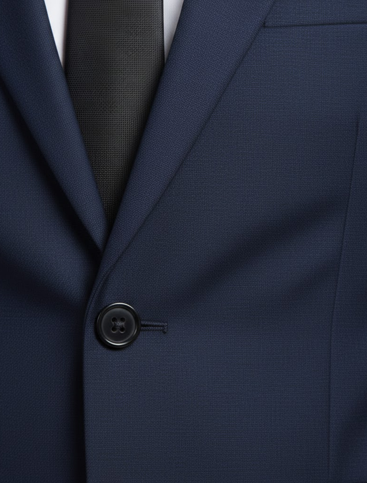 Tailored men's two-piece suit featuring an elegant blazer and smart trousers for professional formalwear.
