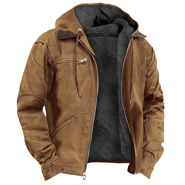 Sophisticated men's warm winter coat, ideal for cold weather, combining elegance with practical daily wear.