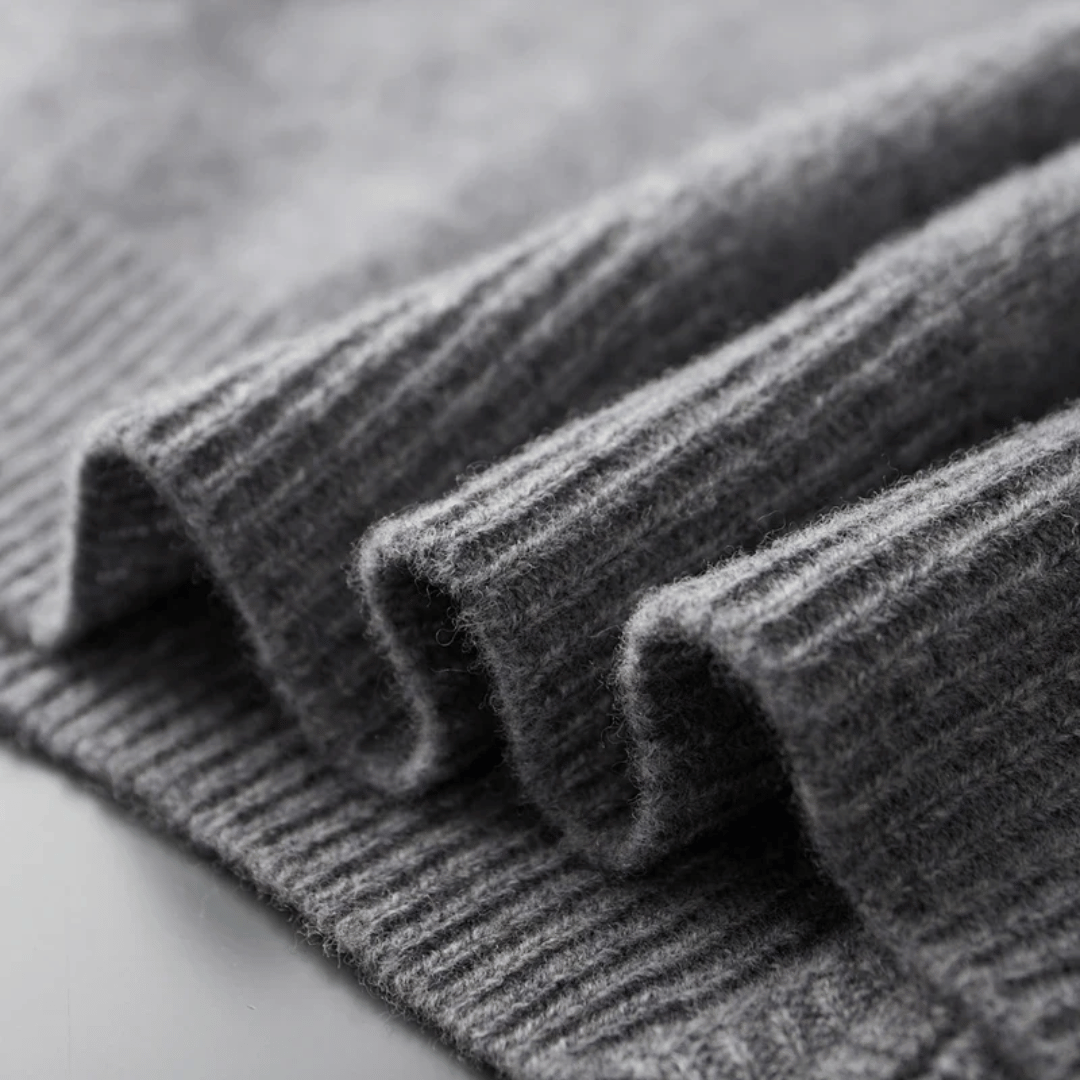 Men's smart casual zip-up cardigan, offering a refined and comfortable knitwear layering option.