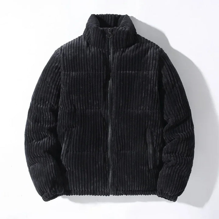 Premium men's elevated puffer jacket, designed for ultimate warmth, comfort, and versatile wear.