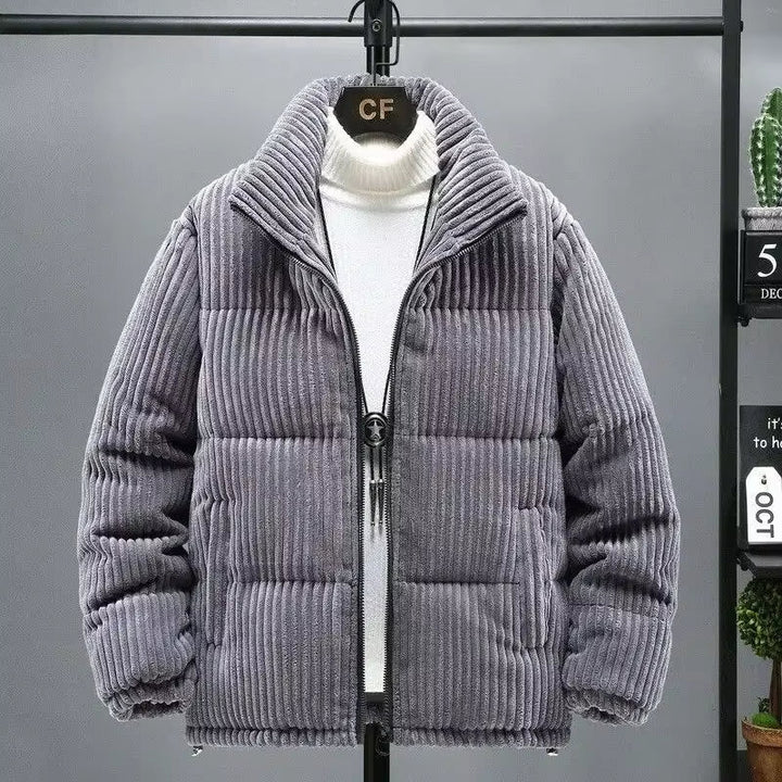 Warm winter puffer jacket for men, offering stylish and elevated comfort in cold weather.
