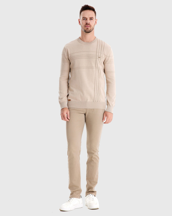 Men's comfortable pullover sweater featuring an elevated textured knit and crewneck.