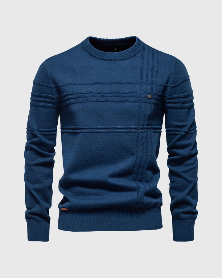 Stylish men's crewneck sweater, perfect for layering & versatile everyday outfits.