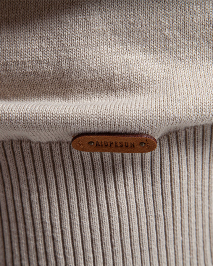 Front view of a men's elevated textured crew sweater, designed for versatile style.