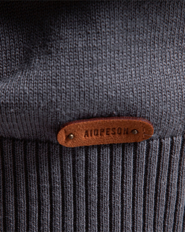 Men's versatile crewneck sweater in an oatmeal shade, perfect for casual layering.