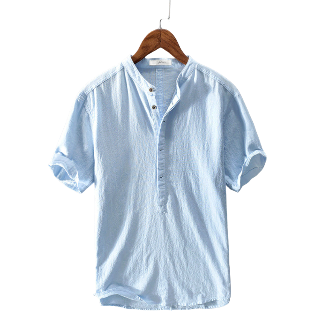 Men's Elias breathable cotton blend short sleeve summer shirt, casual and lightweight for holiday.