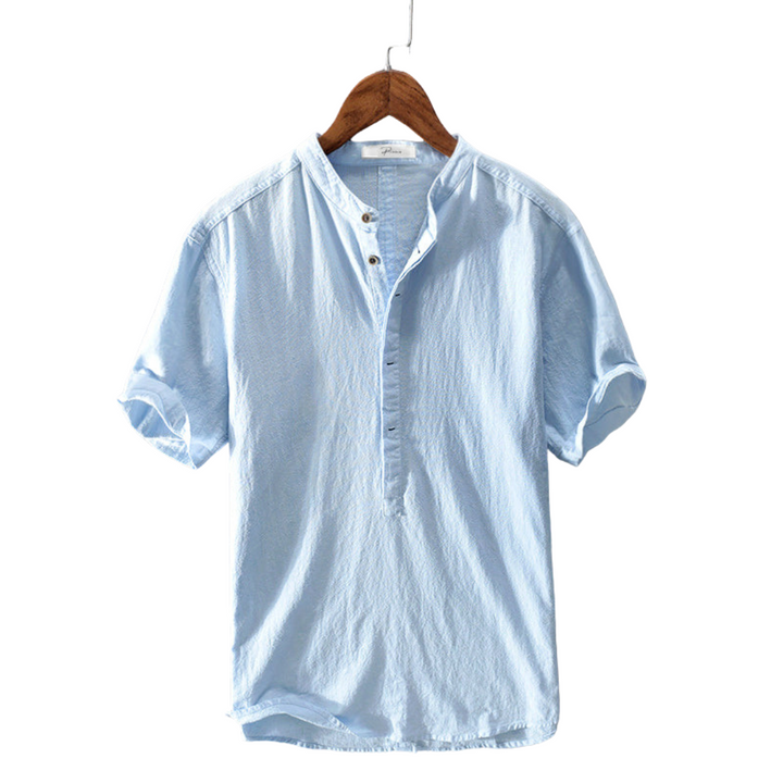 Men's Elias breathable cotton blend short sleeve summer shirt, casual and lightweight for holiday.