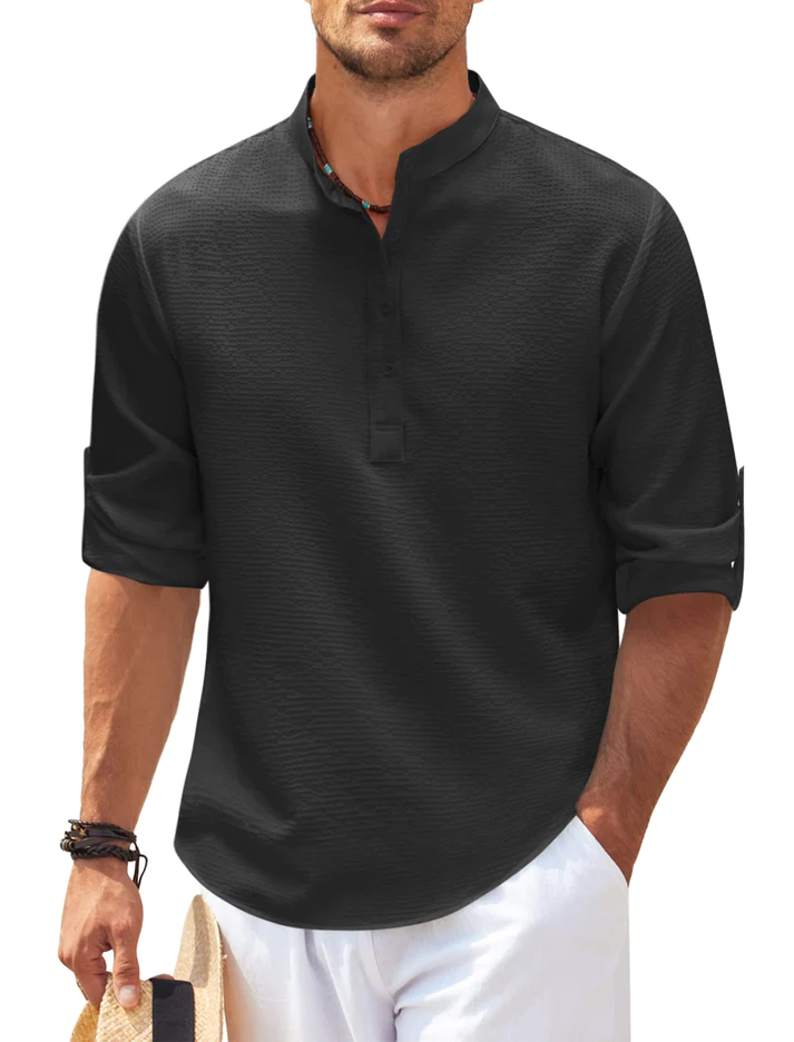 Men's elite casual urban style long-sleeve shirt, perfect for everyday comfort and versatile fashion.