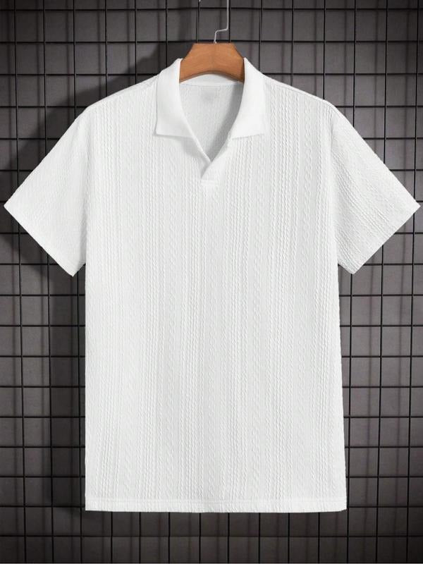 Men's Elora textured knit polo shirt, short sleeve, modern fit for casual & sophisticated everyday style.