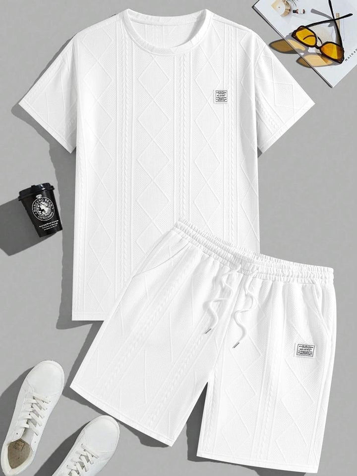 Casual men's top featuring embossed leather style and intricate pattern, ideal for modern streetwear outfits.