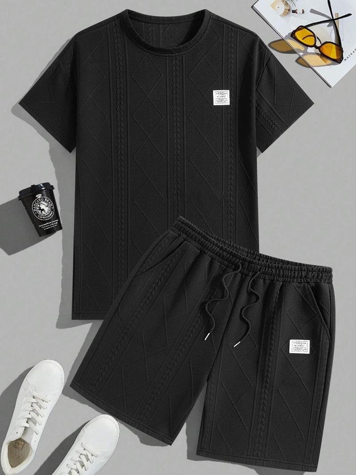 Men's stylish top, embossed with a distinct leather-like pattern, great for casual modern fashion and streetwear.