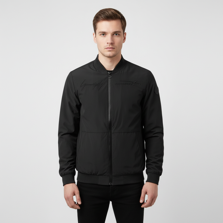 Lightweight men's bomber jacket Silas with unique embroidery, comfortable polyester blend