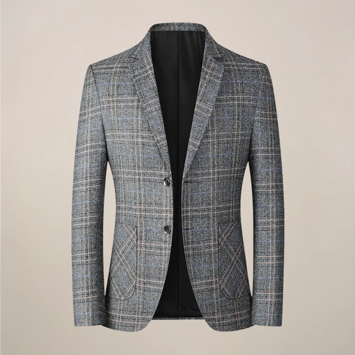 Elegant men's tailored blazer with intricate embroidery & modern slim fit. One-button design for event fashion.